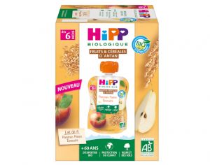 HIPP Gourdes Fruits et Crales d'Antan - Ds 6 mois - 4 x 90 g