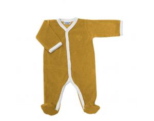 PREMIERS MOMENTS Pyjama Velours - 100% Coton Bio -  Miel 3 mois