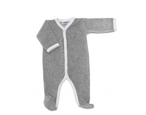 PREMIERS MOMENTS Pyjama Velours - 100% Coton bio -  Perle 3 mois