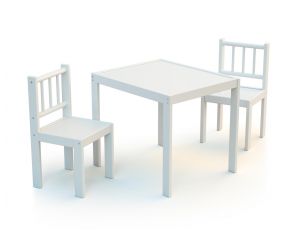 WEBABY Ensemble 1 Table + 2 Chaises - Blanc