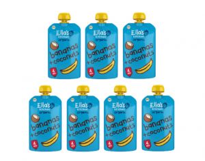 ELLA'S KITCHEN Lot de 7 Gourdes Banane Coco - 120 g - Ds 4 mois 