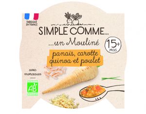 SIMPLE COMME Assiette - Ds 15 mois - 230 g Panais Carotte Quinoa Poulet