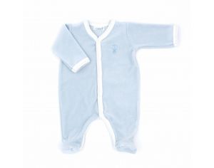 PREMIERS MOMENTS Pyjama Velours 100% Coton bio -  Azur 1 mois